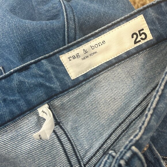 Rag & Bone Jeans High Rise Nina Ankle Cigarette Size 25 in Poppy Wash Raw Hem - Picture 6 of 8